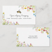 水彩蜂野花蜂场 名刺 (正面/裏面)