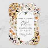 水彩蜜蜂と野草花嫁へ (正面/裏面)