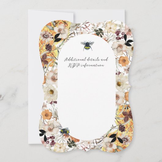 水彩蜜蜂と野草花嫁へ (裏面)