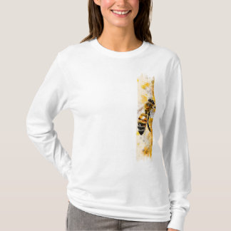 水彩蜜蜂ブラッシュストローク絵を描 Tシャツ