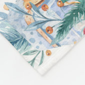 水彩蝋燭とクリスマス装飾 フリースブランケット (角)