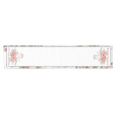 水彩蝋燭とポインセチアカスタムクリスマス ショートテーブルランナー (横)