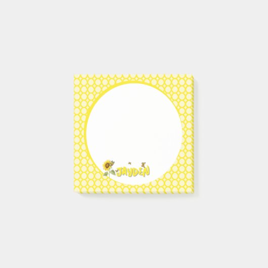 水彩蝶々とヒマワリ ポストイット (正面)