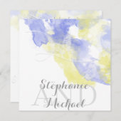 水彩蝶々ペリウィンクルレモネードウェディングI 招待状 (正面/裏面)