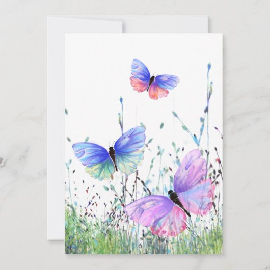 水彩蝶々母の日カード (裏面)