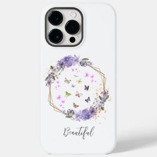 水彩蝶々紫色の花花柄 Case-Mate iPhone 14 PRO MAXケース