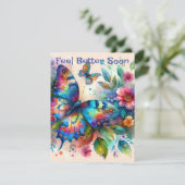 水彩蝶々 グリーティングカード 早く良くなってね (スタンド正面)