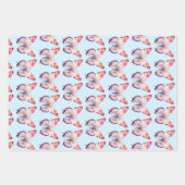 水彩蝶々(ピンクとブルー) ラッピングペーパーシート (正面2)