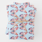 水彩蝶々(ピンクとブルー) ラッピングペーパーシート (インサイチュ)