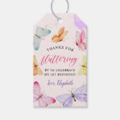 水彩蝶々 1歳誕生日 ギフトタグ (正面)