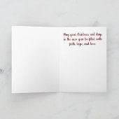 水彩蝶とハチドリのクリスマス カード (内部)