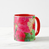 水彩蝶とハチドリのクリスマス マグカップ (正面右)