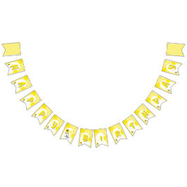 水彩蝶とヒマワリ1日の誕生日 バンティングフラッグ