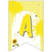 水彩蝶とヒマワリ1日の誕生日 バンティングフラッグ (第3の旗)