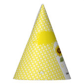 水彩蝶とヒマワリ1日の誕生日 パーティーハット (左)