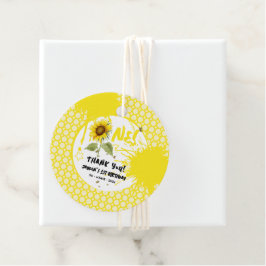 水彩蝶とヒマワリ1日の誕生日 フェイバータグ