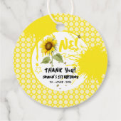 水彩蝶とヒマワリ1日の誕生日 フェイバータグ (裏面)