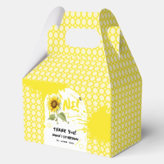 水彩蝶とヒマワリ1日の誕生日 フェイバーボックス (正面)