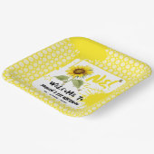 水彩蝶とヒマワリ1日の誕生日 ペーパープレート (傾斜あり)