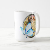 水彩蝶とフレーム コーヒーマグカップ (正面右)