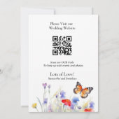 水彩蝶とワイルドフラワーズ詳細カード 招待状 (裏面)