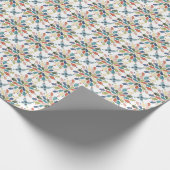 水彩蝶と抽象芸術花 ラッピングペーパー (角)