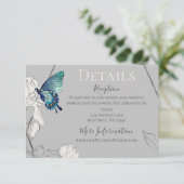 水彩蝶と花の幾何学的なウェディング エンクロージャーカード (スタンド正面)