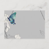 水彩蝶と花の幾何学的なウェディング エンクロージャーカード (裏面)