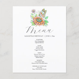 水彩蝶と花メニュー