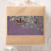 水彩蝶と花モダン柄 ラベル (インサイチュ)