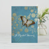 水彩蝶と花モダン柄 招待状 (スタンド正面)