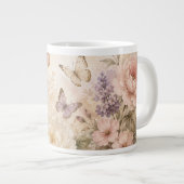 水彩蝶と花柄マグカップ ジャンボコーヒーマグカップ (正面右)
