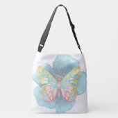 水彩蝶と花 クロスボディバッグ (裏面)