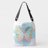 水彩蝶と花 クロスボディバッグ (正面)