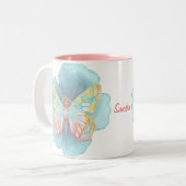 水彩蝶と花 ツートーンマグカップ (正面左)