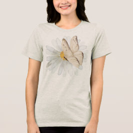 水彩蝶と花 トライブレンドTシャツ