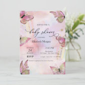 水彩蝶と虹のベビーシャワー 招待状 (スタンド正面)