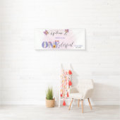 水彩蝶と蜂の赤ちゃんシャワーへようこそ 横断幕 (インサイチュ)