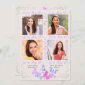 水彩蝶のクイーンセアニエラ写真4枚 招待状 (正面/裏面)