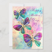 水彩蝶の母の日カード カード (正面)