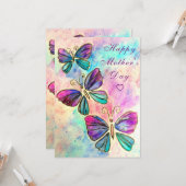水彩蝶の母の日カード カード (正面/裏面インサイチュ)
