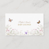 水彩蝶の花の本ベビー エンクロージャーカード (裏面)