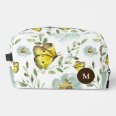 水彩蝶の花の模様モノグラムの ドップキット (正面)