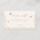 水彩蝶の赤ちゃんシャワーおむつラッフル エンクロージャーカード (正面)