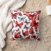 水彩蝶アート クッション (ブランケット)