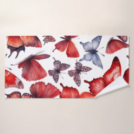 水彩蝶アート バスタオルセット