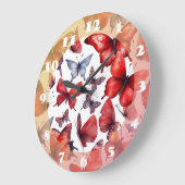 水彩蝶アート ラージ壁時計 (傾斜)