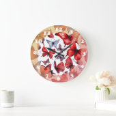 水彩蝶アート ラージ壁時計 (ホーム)