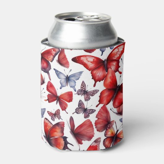 水彩蝶アート 缶クーラー (缶正面)