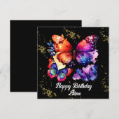 水彩蝶カラフル金ゴールド名 (正面/裏面)